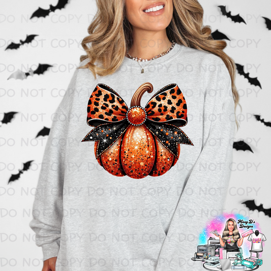 Leopard Coquette Bow Spotted Pumpkin SHIRT