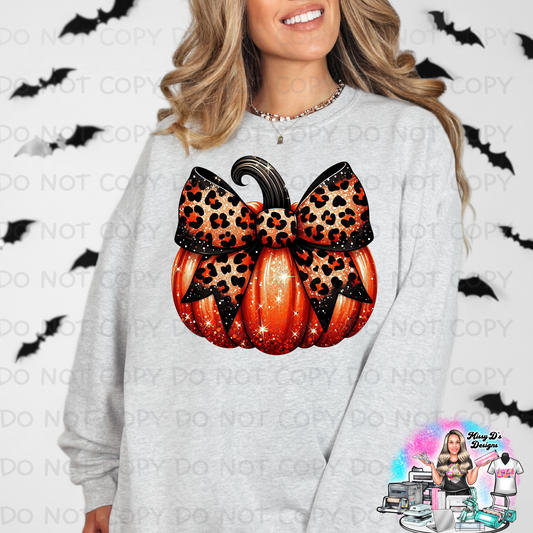 Leopard Coquette Bow Pumpkin SHIRT