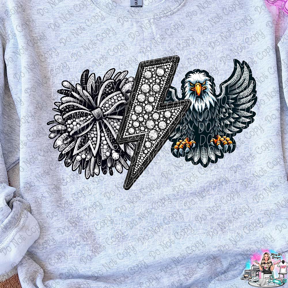 Lightning Bolt Rhinestone Cheer Mascots SHIRT