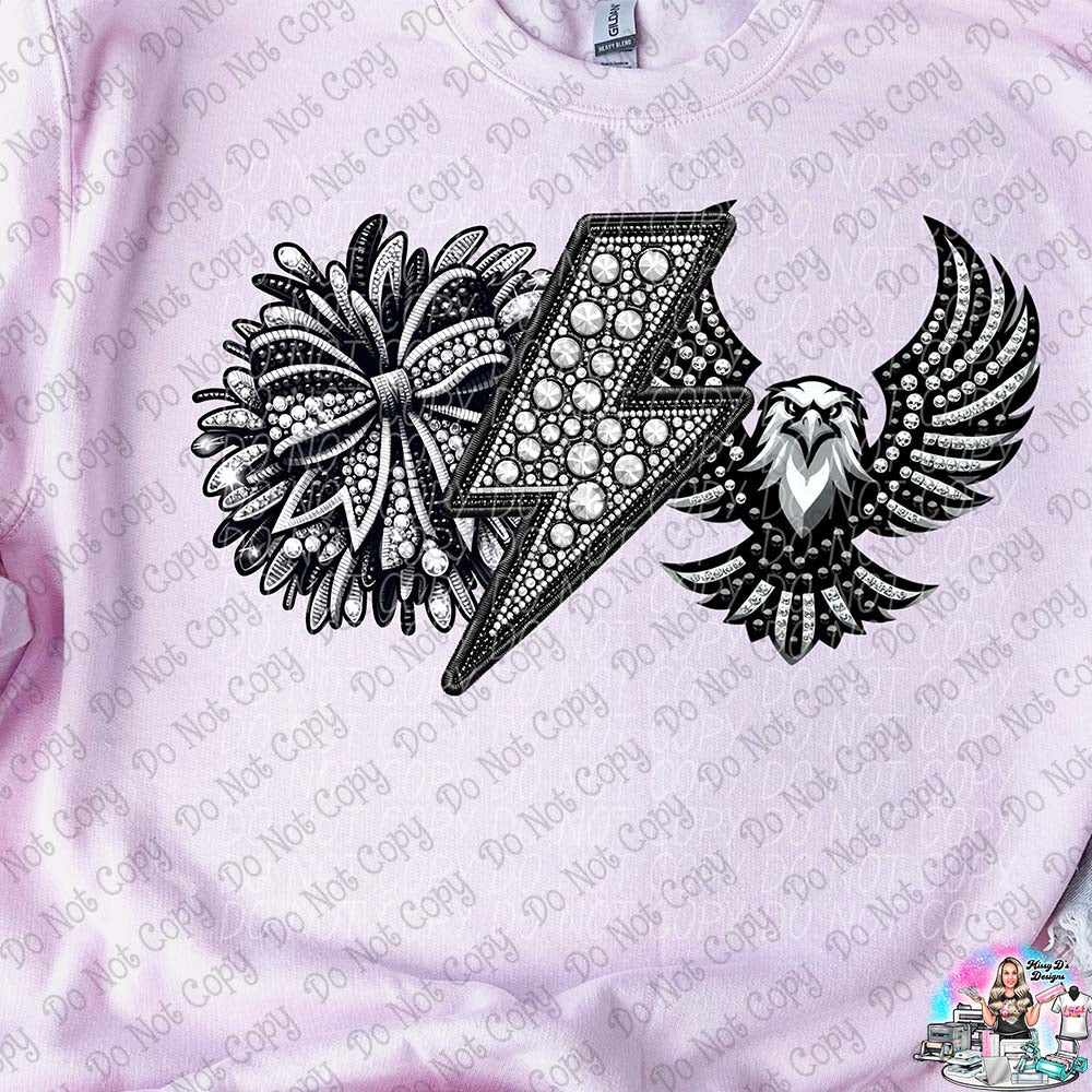 Lightning Bolt Rhinestone Cheer Mascots SHIRT