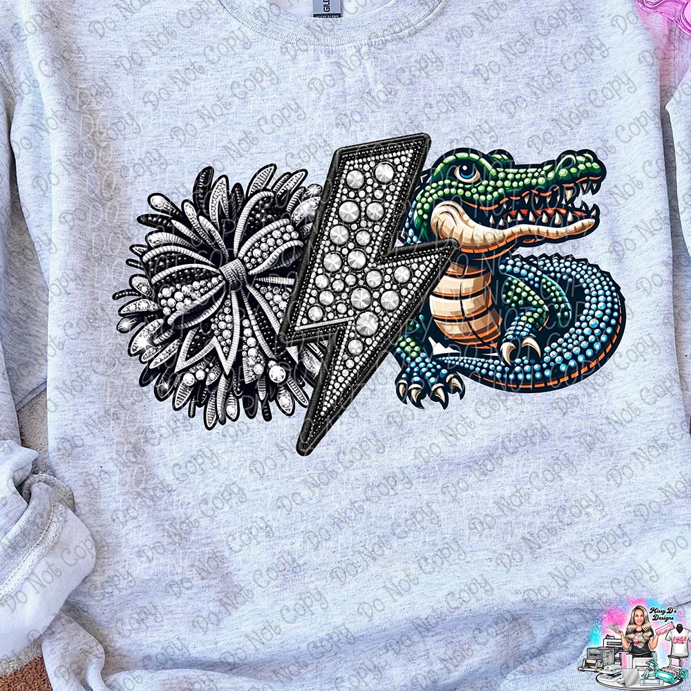Lightning Bolt Rhinestone Cheer Mascots SHIRT