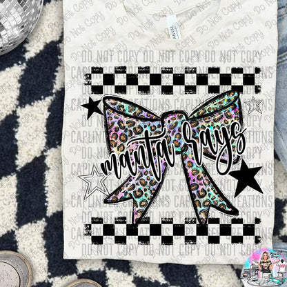 Color Splatter Coquette Bow Over 100 Mascots to Choose from Shirt