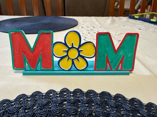 3D Printed Mom Coloring Plate with Stand Mother's Day