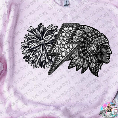 Lightning Bolt Rhinestone Cheer Mascots SHIRT