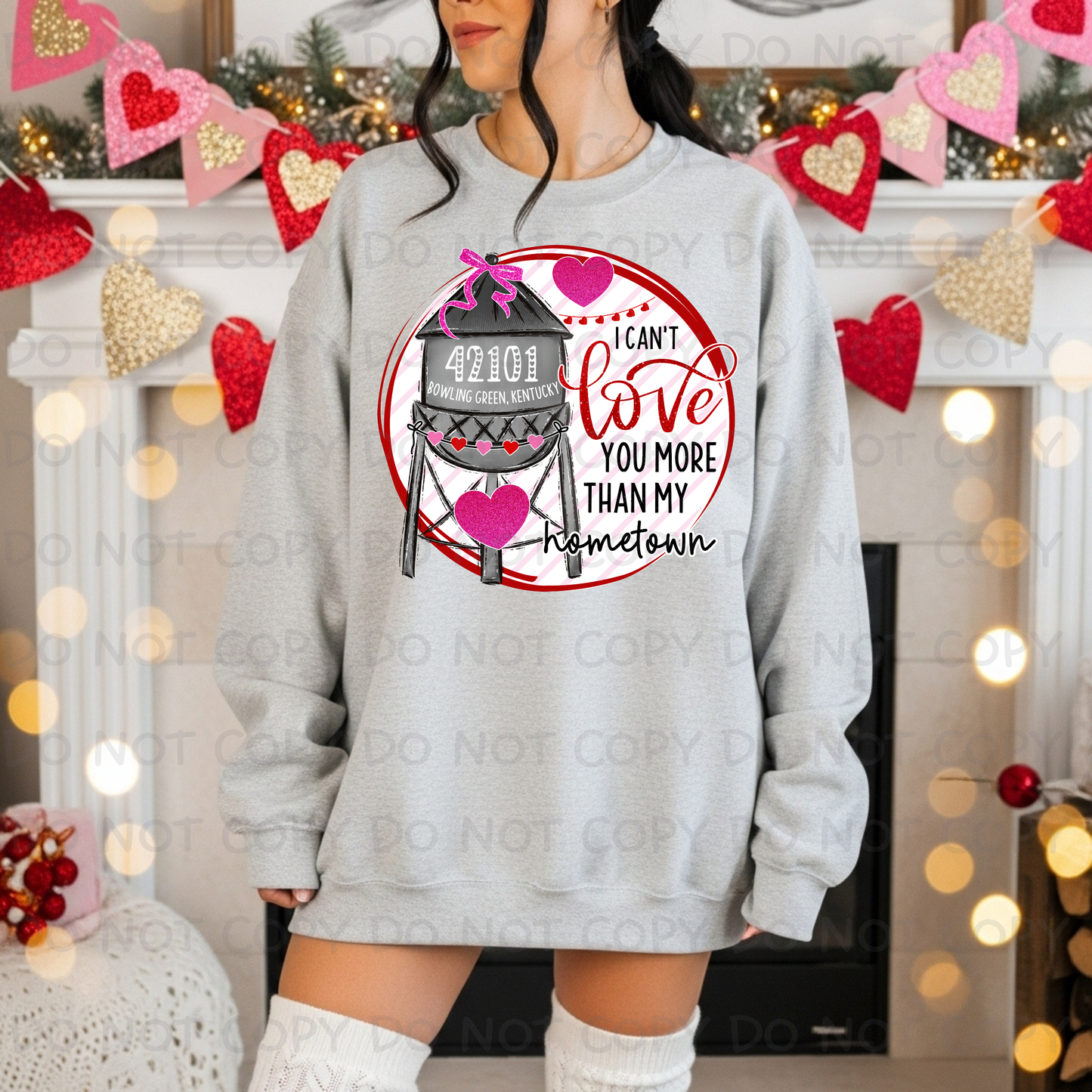 Custom I can't Love you more than my Hometown Zip Code Valentine's Day DTF TRANSFER