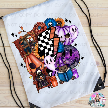 Halloween Trick or Treat Personalized Drawstring Bag