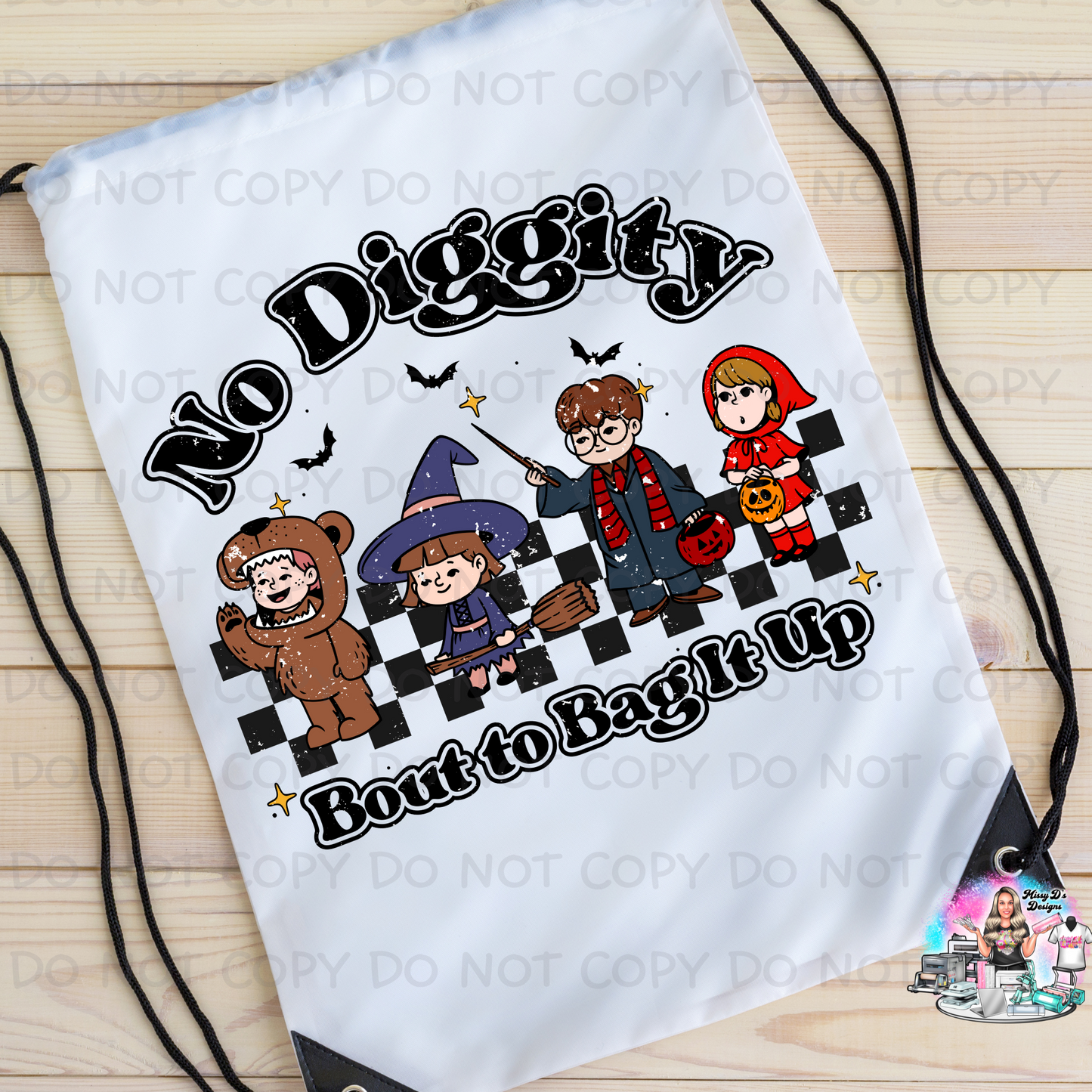 Halloween Trick or Treat Personalized Drawstring Bag