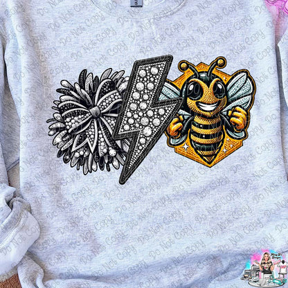 Lightning Bolt Rhinestone Cheer Mascots SHIRT