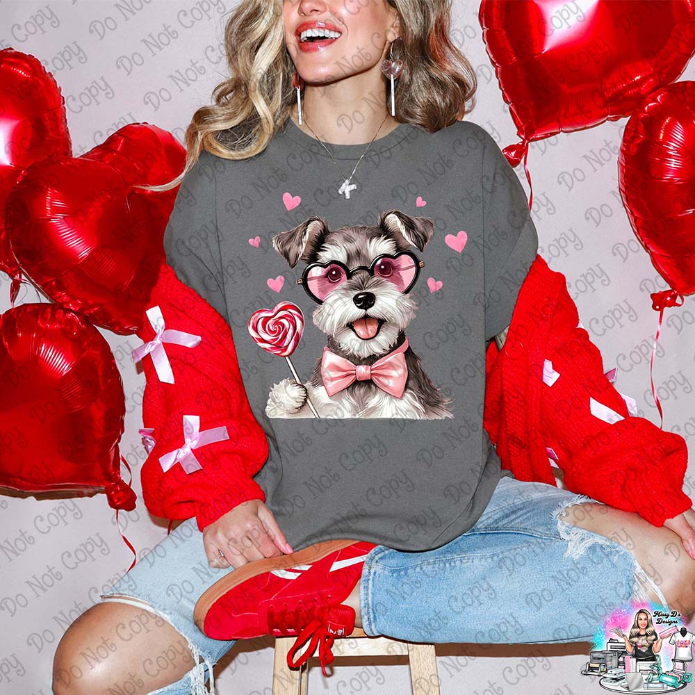 Lollipop Valentine Schnauzer Dog SHIRT