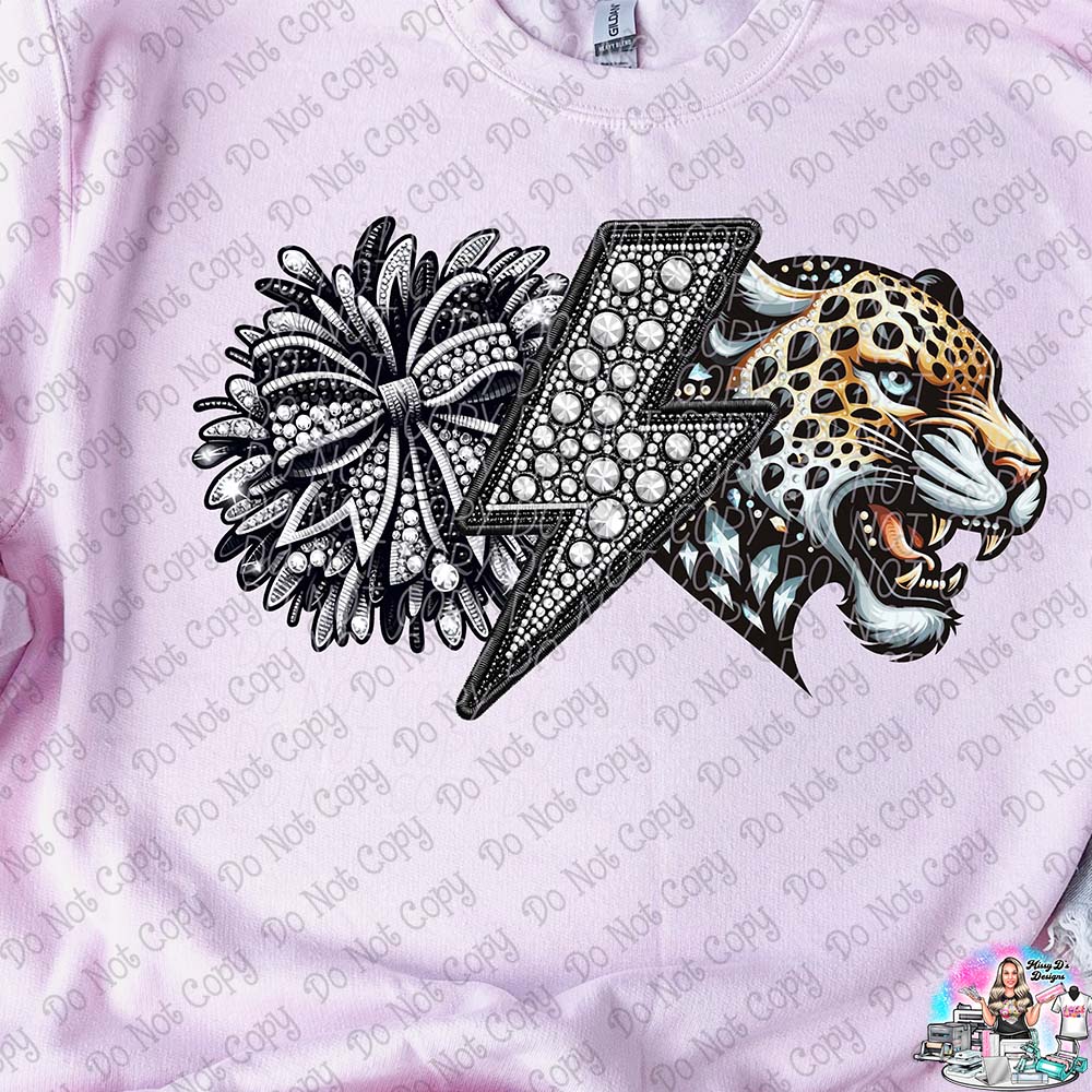 Lightning Bolt Rhinestone Cheer Mascots SHIRT