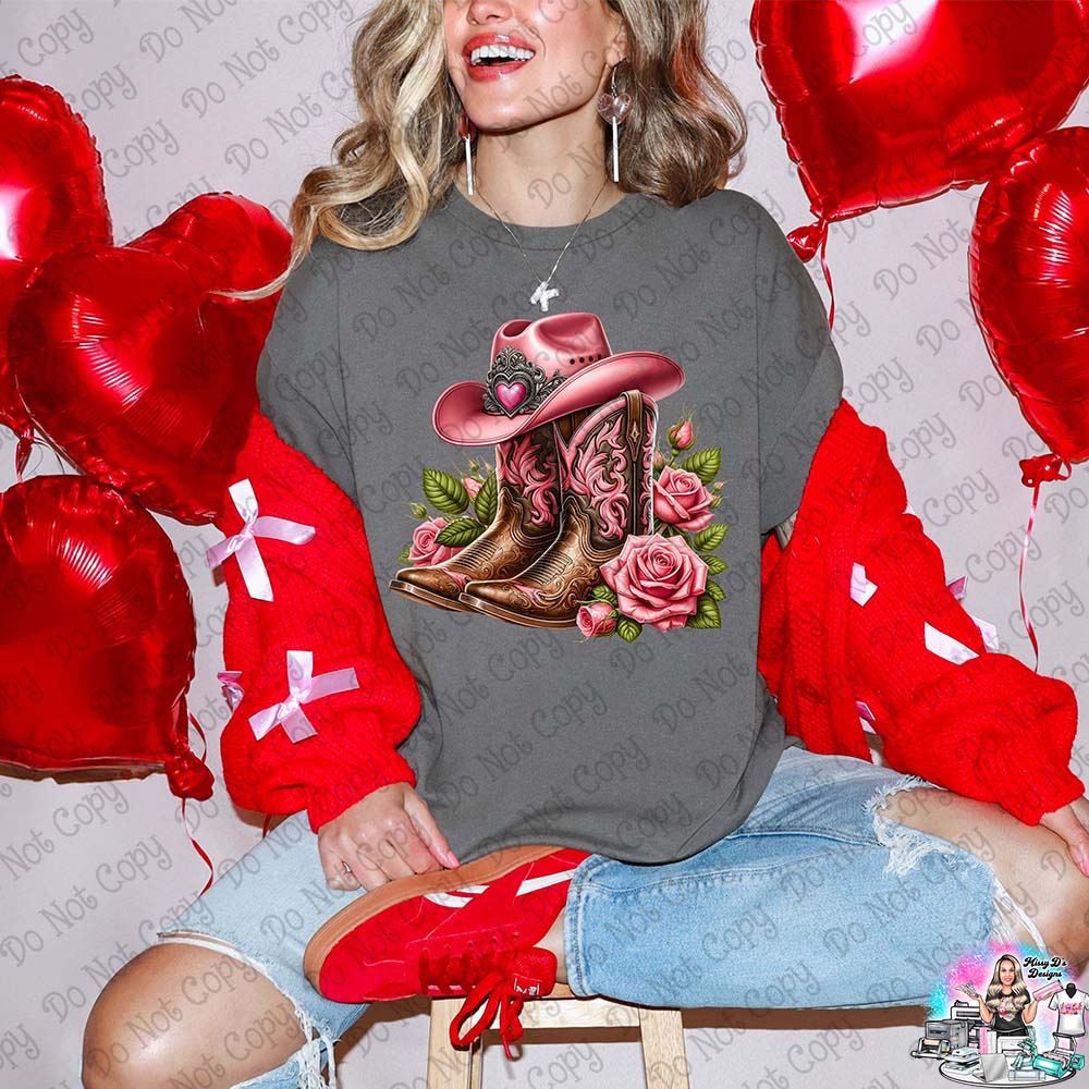Cowgirl Boots Valentine DTF TRANSFER