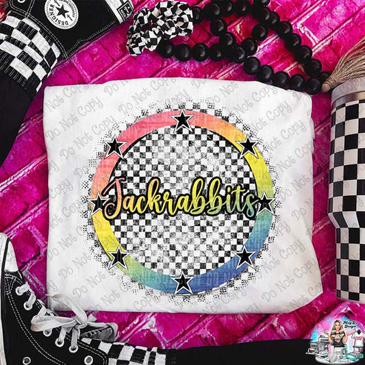 Jackrabbits Colorful Checkered Round Stars SHIRT