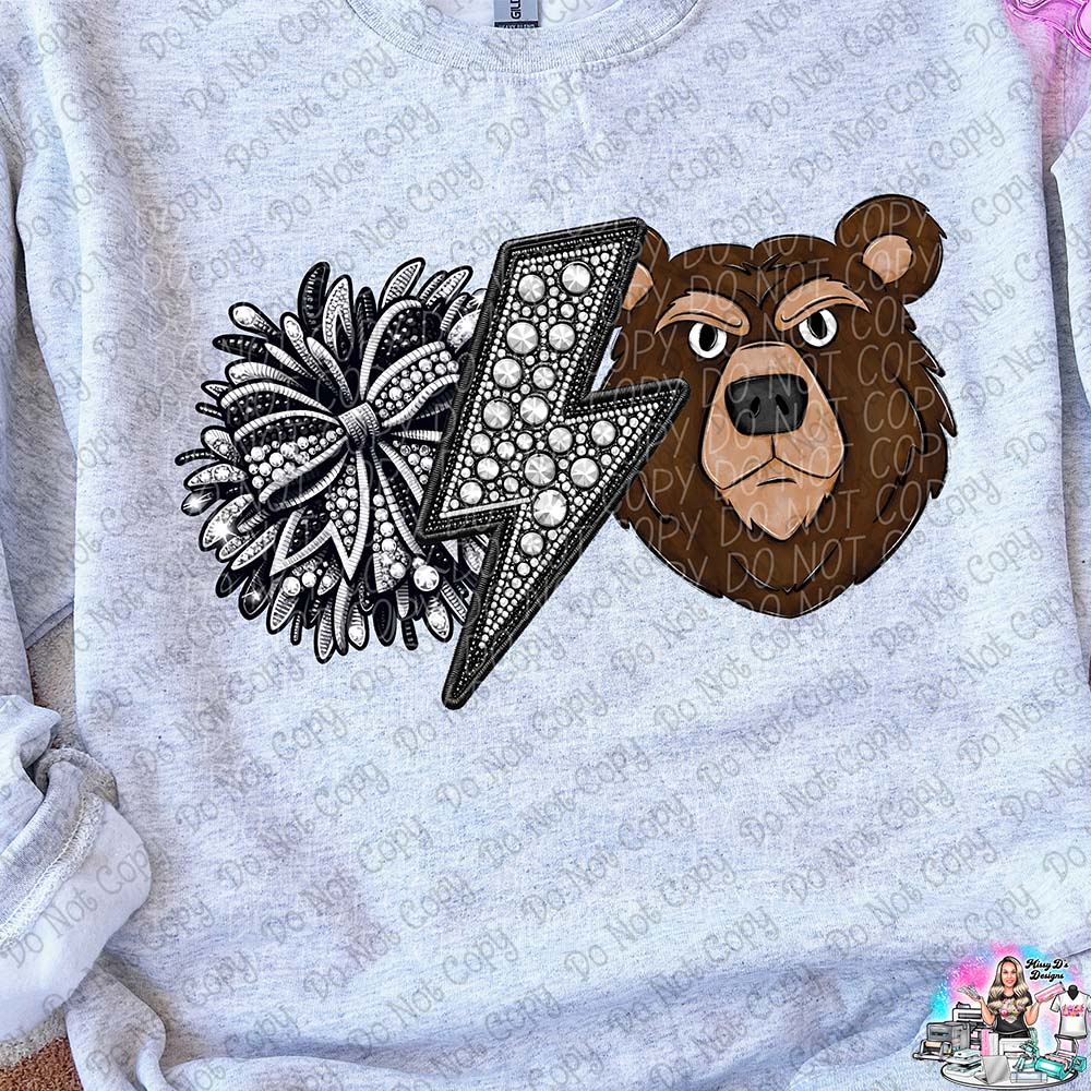 Lightning Bolt Rhinestone Cheer Mascots SHIRT