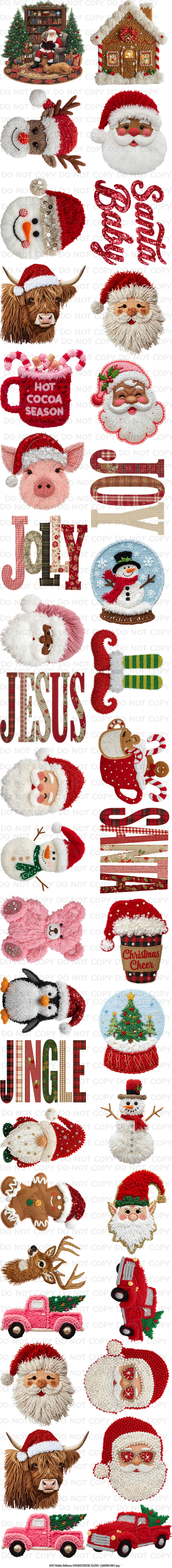 22 x 200 inch Christmas Pre-made Premade Gang Sheet