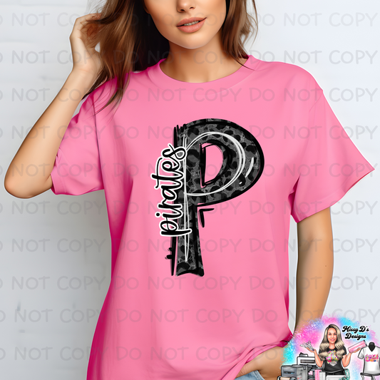 Black Leopard Pirates bubble SHIRT