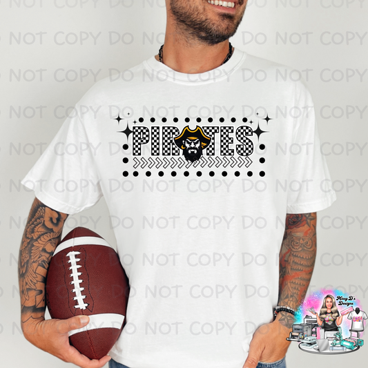 Pirate black/white checkered 1001 SHIRT