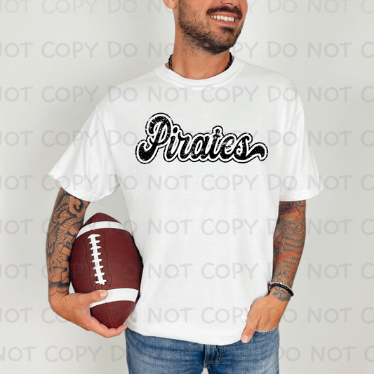 Vintage Distressed Pirates in Black SHIRT