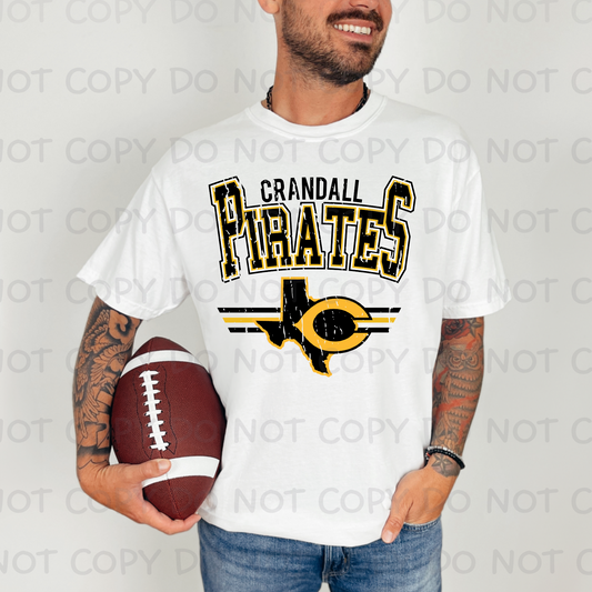 Curved Distressed Crandall Pirates SHIRT