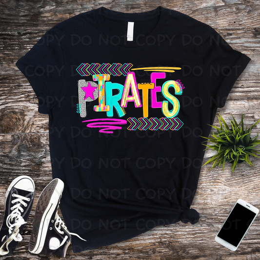 Bright Pirate Colored Doodle SHIRT