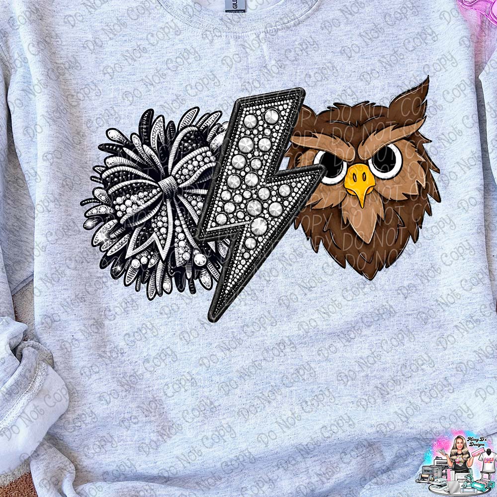 Lightning Bolt Rhinestone Cheer Mascots SHIRT