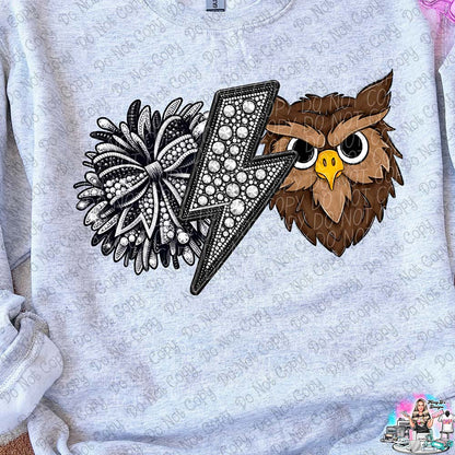 Lightning Bolt Rhinestone Cheer Mascots SHIRT