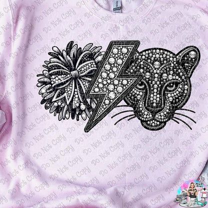 Lightning Bolt Rhinestone Cheer Mascots SHIRT