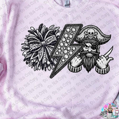 Lightning Bolt Rhinestone Cheer Mascots SHIRT