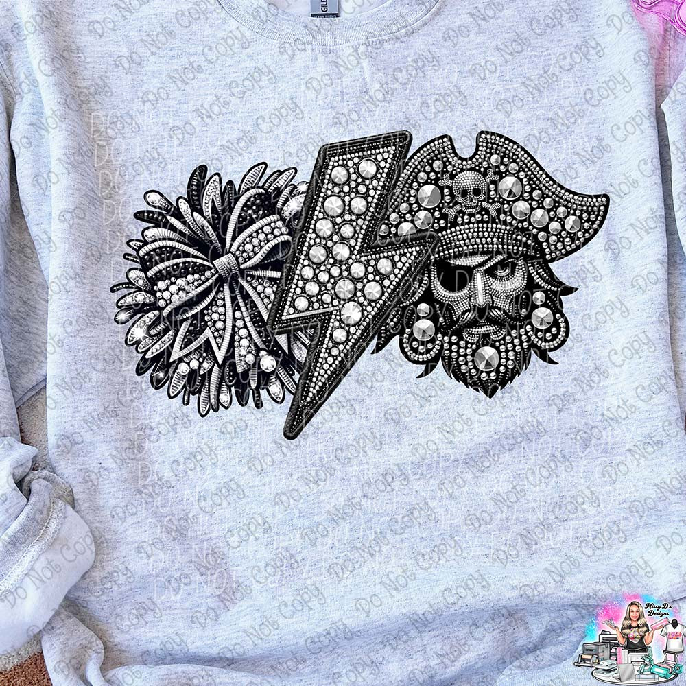 Lightning Bolt Rhinestone Cheer Mascots SHIRT