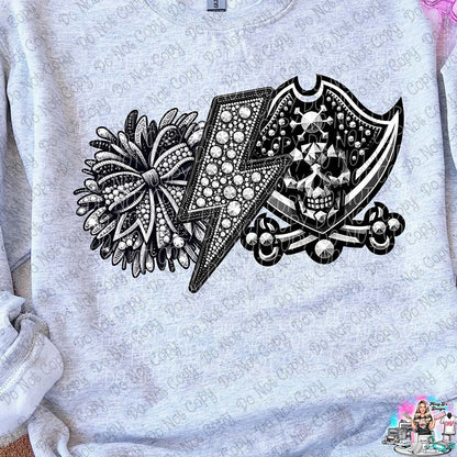 Lightning Bolt Rhinestone Cheer Mascots SHIRT