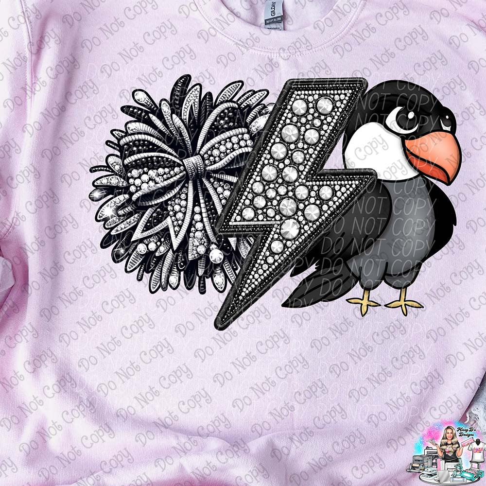 Lightning Bolt Rhinestone Cheer Mascots SHIRT