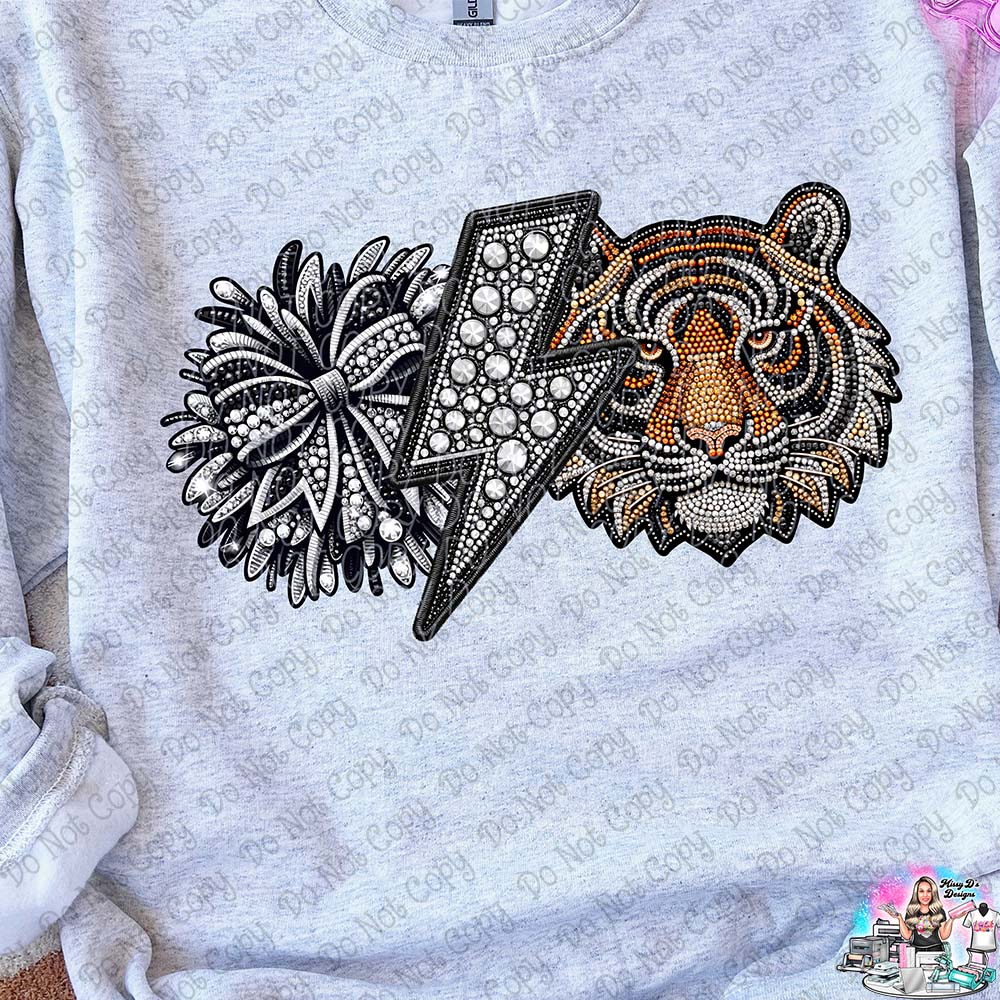 Lightning Bolt Rhinestone Cheer Mascots SHIRT