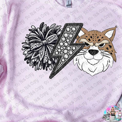 Lightning Bolt Rhinestone Cheer Mascots SHIRT