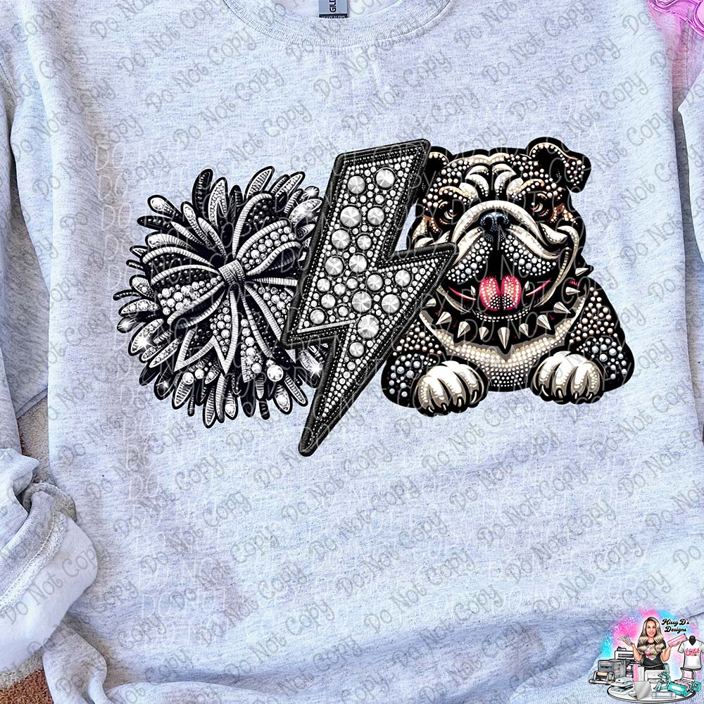 Lightning Bolt Rhinestone Cheer Mascots SHIRT