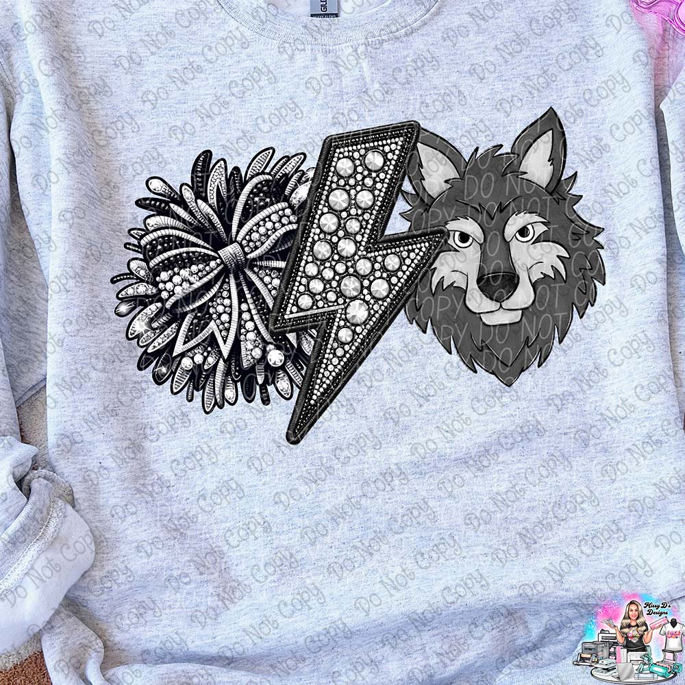 Lightning Bolt Rhinestone Cheer Mascots SHIRT
