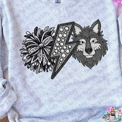 Lightning Bolt Rhinestone Cheer Mascots SHIRT