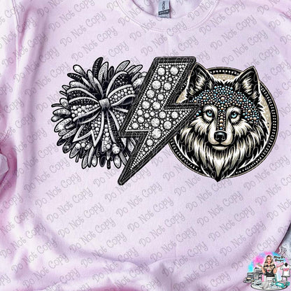 Lightning Bolt Rhinestone Cheer Mascots SHIRT