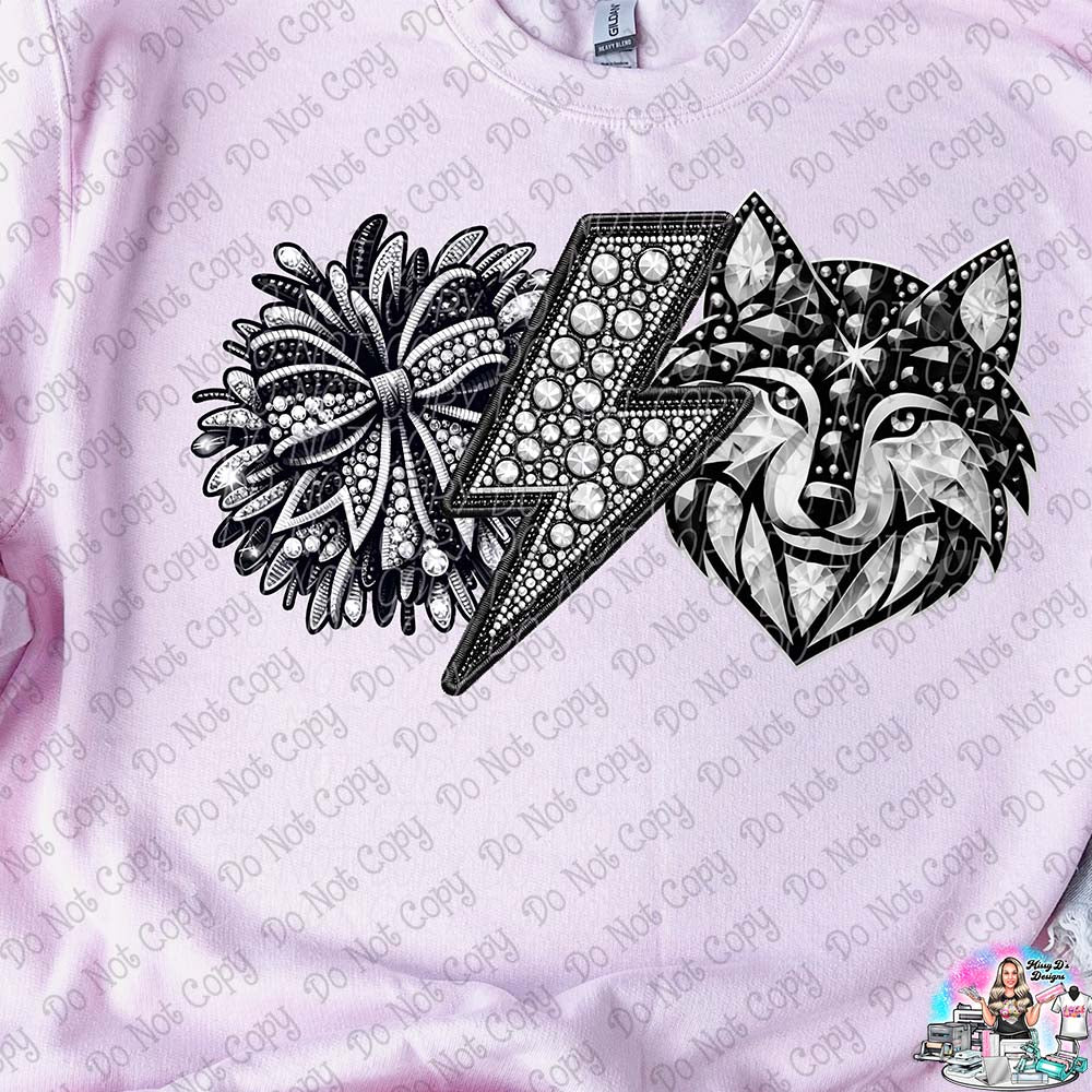 Lightning Bolt Rhinestone Cheer Mascots SHIRT