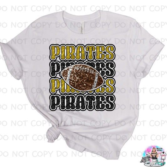 Pirates Football faux glitter SHIRT
