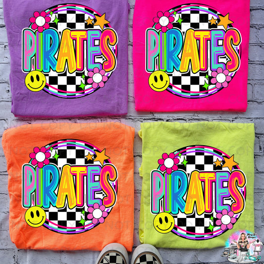 Colorful Round Pirates Checkered SHIRT