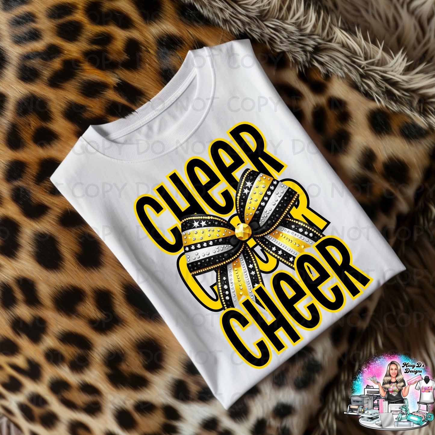 Cheer Coquette Bow black/yellow-gold SHIRT