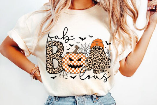 Fab Boo Lous Checkered Halloween SHIRT 1091