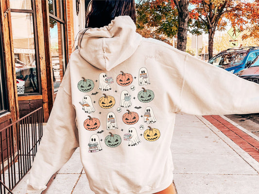 Jack-o-Lantern & Ghost w/ Book Stacks SHIRT