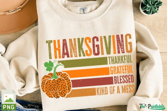 Stacked Thanksgiving Thankful Grateful Blessed SHIRT