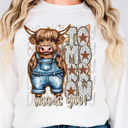Tomorrow Needs You Cow SHIRT