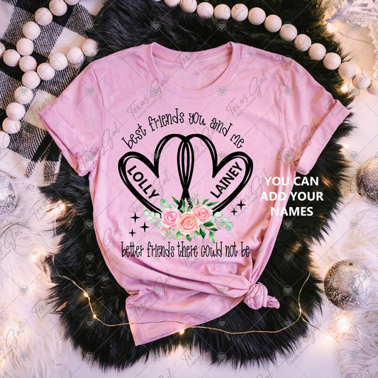 Best Friends Heart Black Design SHIRT