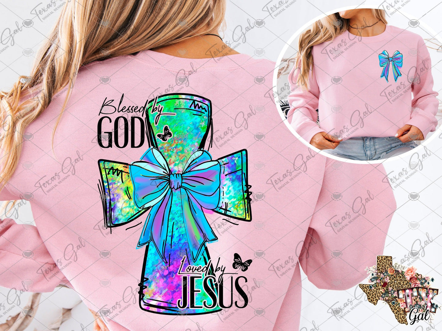 Blessed by God Loved by Jesus Cross SHIRT