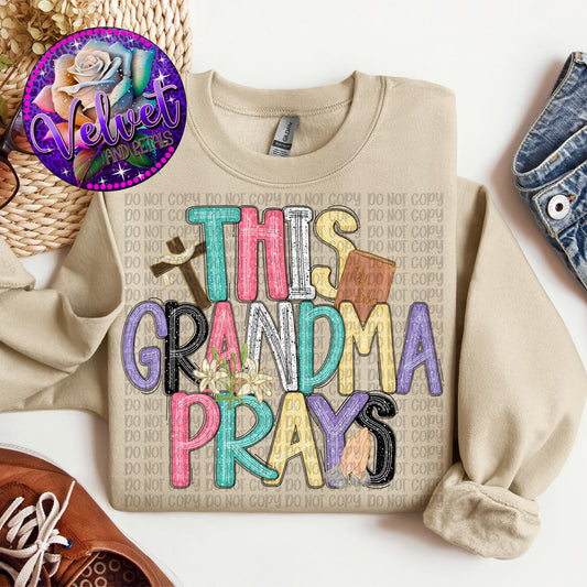 This Grandma Prays Colorful SHIRT