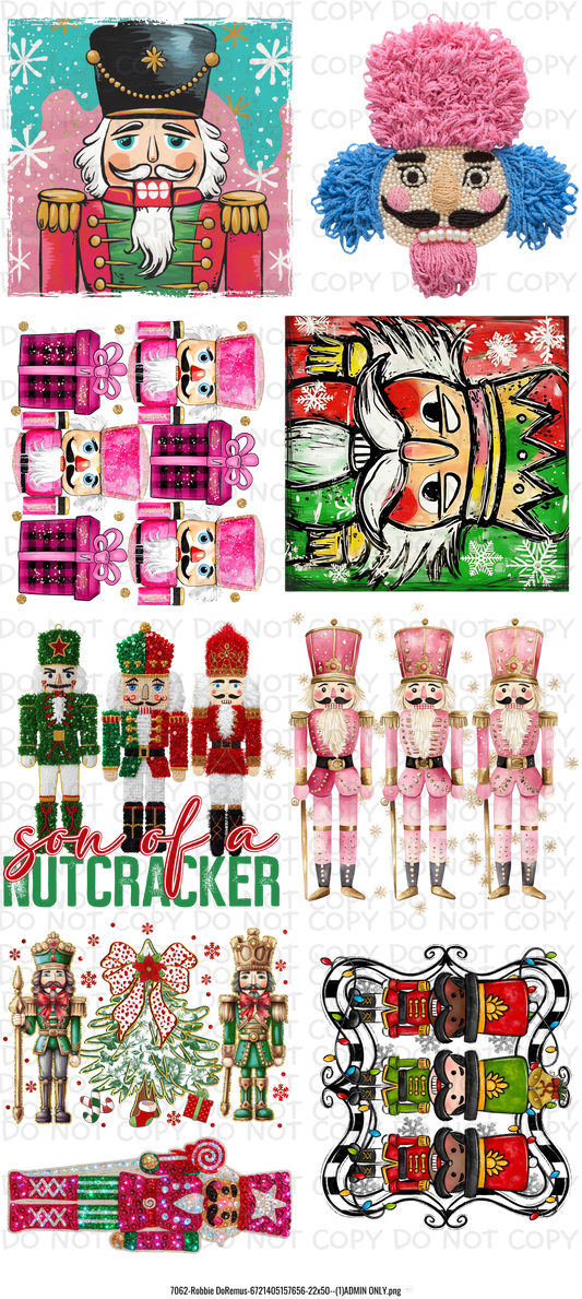 48 inch Nutcracker Christmas Pre-Made DTF Gang Sheet 22 x 48 inches