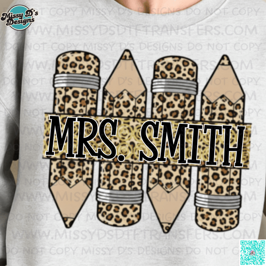 Custom Leopard Print Name Plate #2 DTF TRANSFER