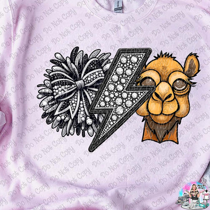 Lightning Bolt Rhinestone Cheer Mascots SHIRT
